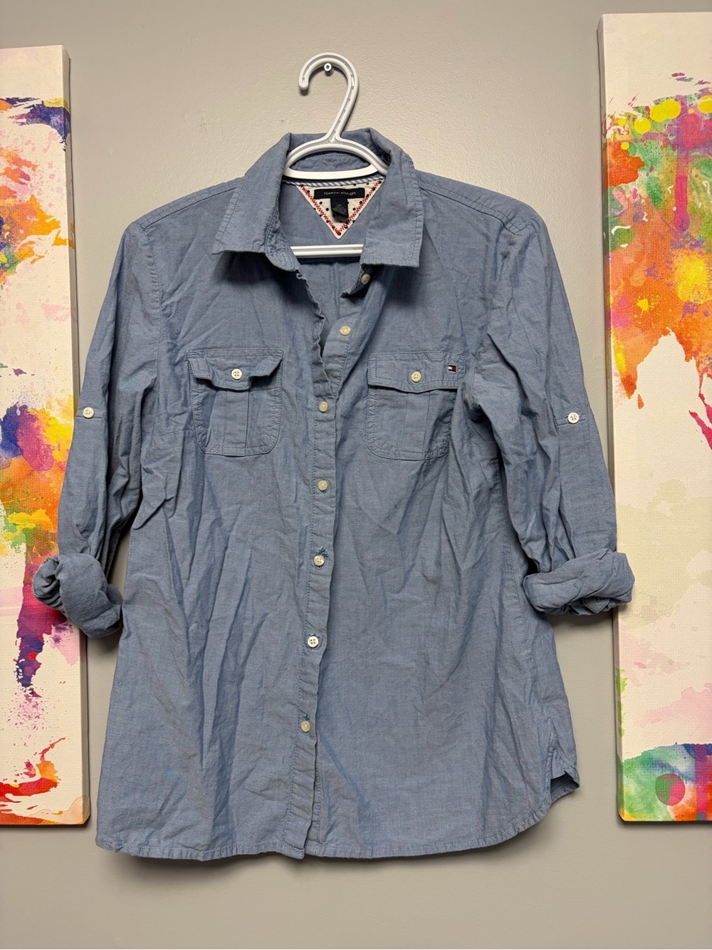 **3 for $15**Tommy Hilfiger Blue Button Down Shirt
